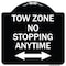 Signmission No Stopping Anytime W/ Bi-Directional Arrow Heavy-Gauge Aluminum Sign, 18" x 18", BW-1818-23579 A-DES-BW-1818-23579 - alternate 1